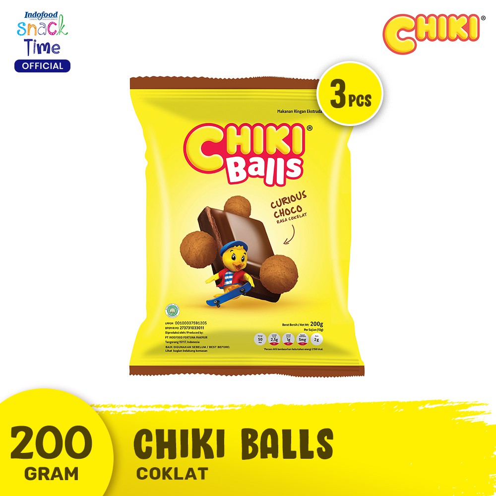 Chiki Ball Coklat 200 Gr - 3 Pcs