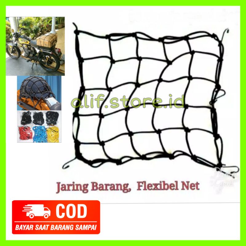 COD || Cargo fleksibel net Jaring jok Jas hujan helm dan barang strech