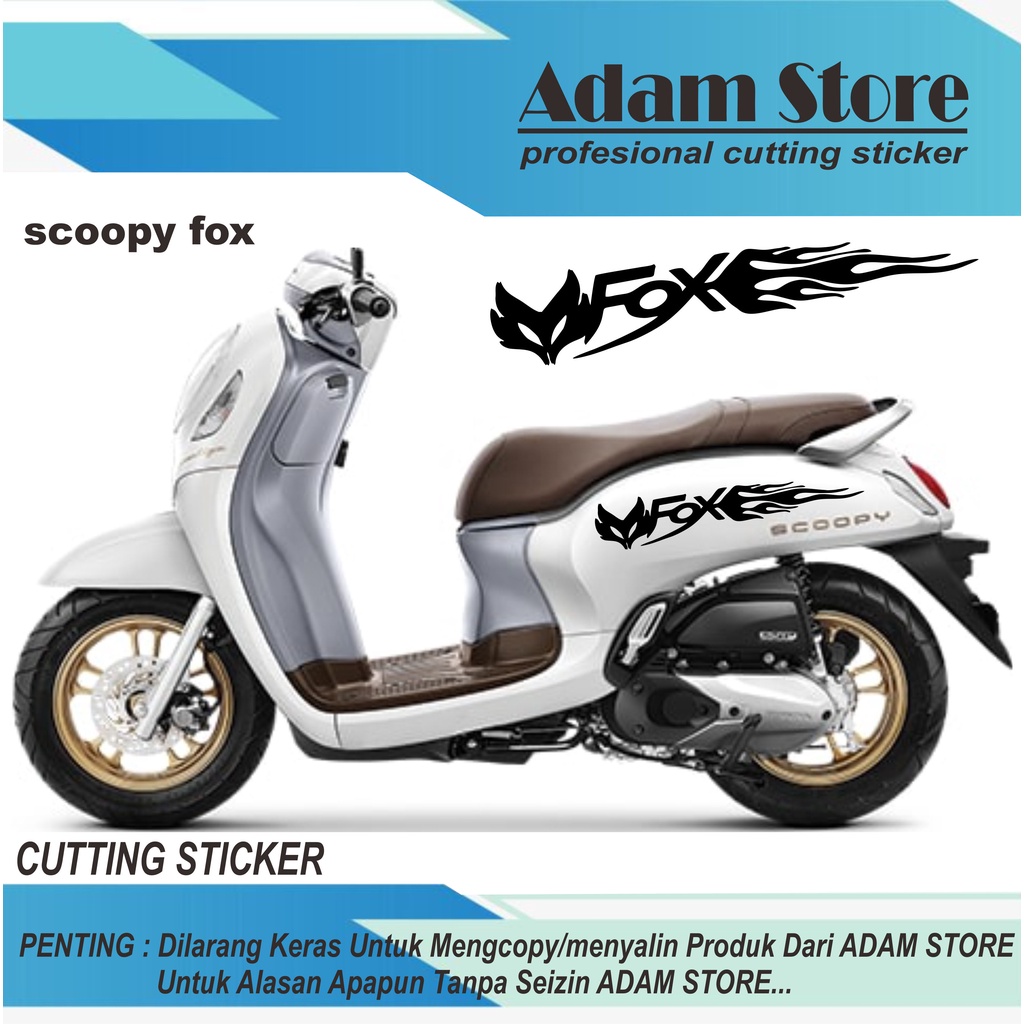 sticker stiker motor honda scoopy stiker logo fox stiker variasi motor scoopy sticker cutting motor 