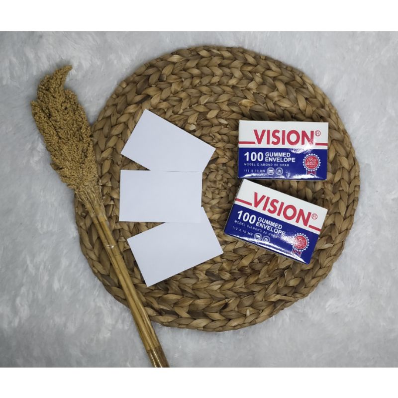 

AMPLOP KECIL VISION/AMPLOP PUTIH/ENVELOPE WHITE GUMMED