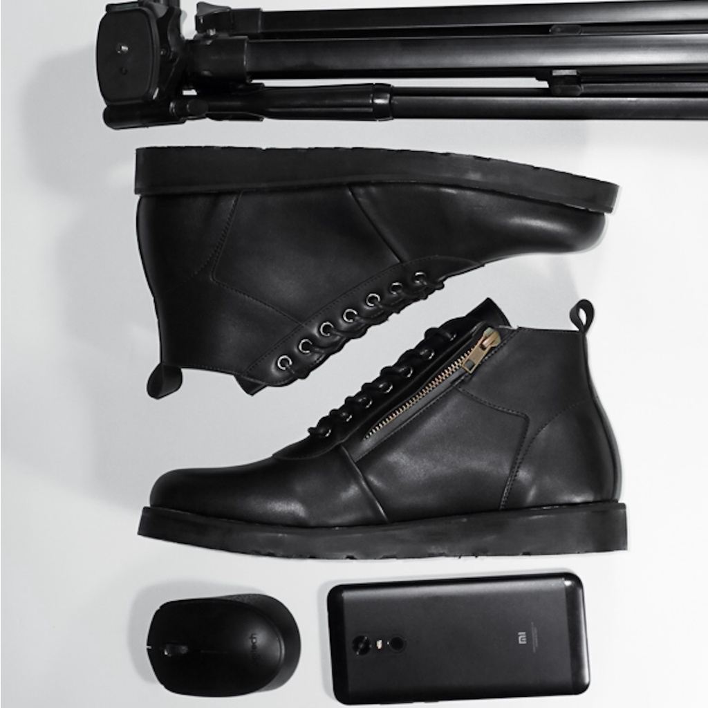 Stevy Black | Sepatu Boots Boot Klasik Pria Cowok Lokal Footwear Asli | FORIND x BARNUM