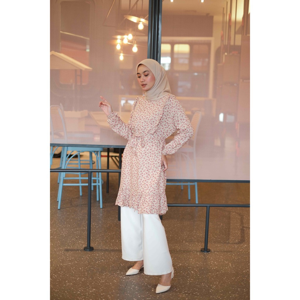 TUNIK RUBY - TUNIK WANITA MUSLIM MOTIF RAYON VOILD by Raline Mode