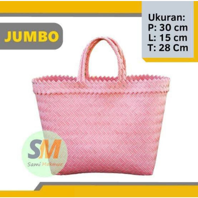 TAS ANYAM KEKINIAN UKURAN JUMBO - TAS BELANJA