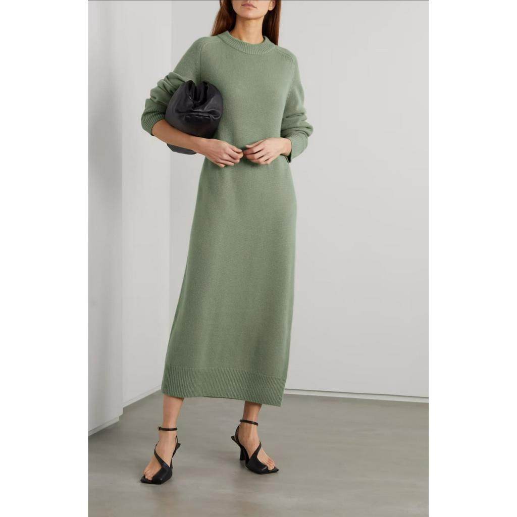 Zaria Knit Midi Dress Rajut 7 GET Wanita Korean Style Premium Polos Simple Mewah Long Tunik Dress Boxy Kekinian Terbaru 2023