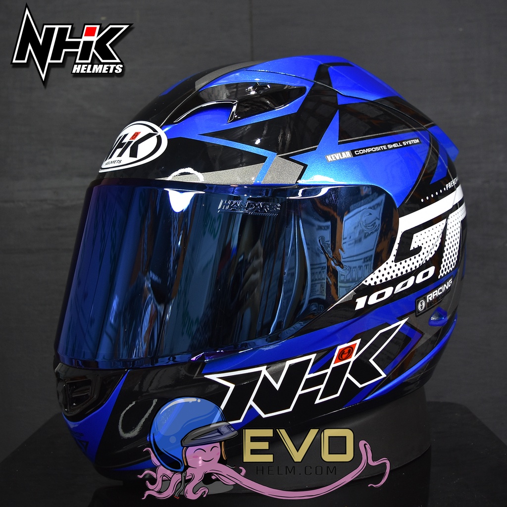 NHK GP 1000 PAKET GANTENG - NHK GP1000 STAR BLUE ORIGINAL HELM RACING NHK GP TERBARU ( ONGKIR 2KG SAJA )