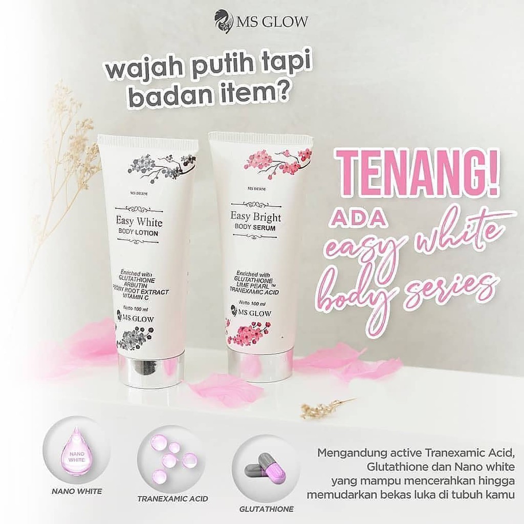 MS Glow Easy White Body Series (Body Lotion dan Body Serum)