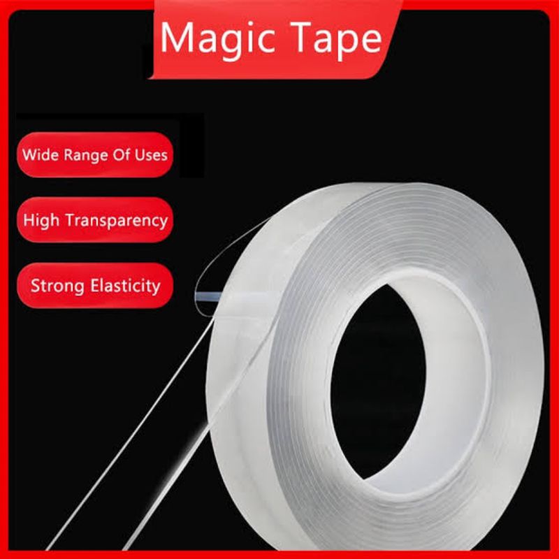 

Double Tape Perekat Super Kuat Tebal 1mm Lebar 3cm Panjang 1m 3m 5m - transparant