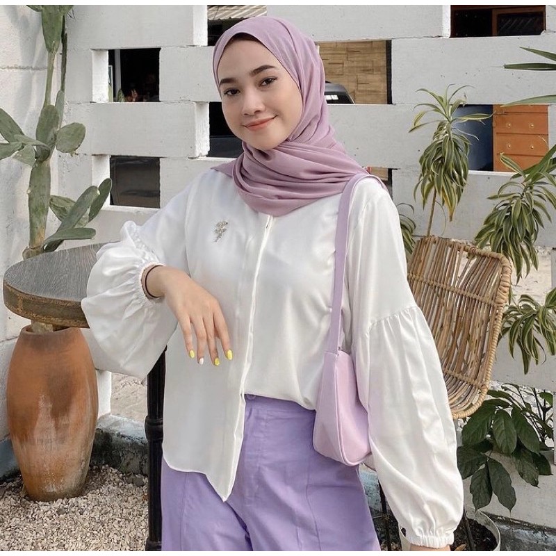 PASHMINA LILAC BAHAN CERUTI PREMIUM IMPORT