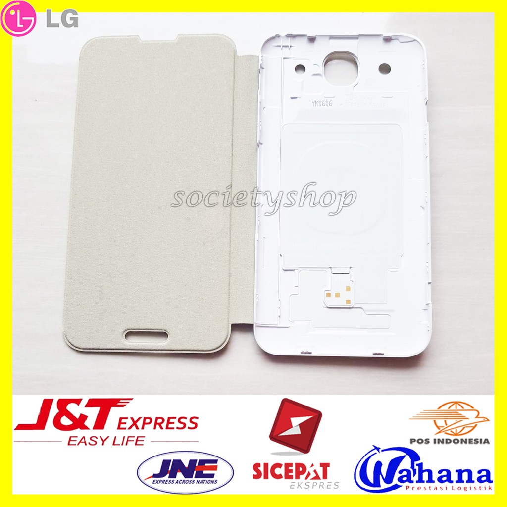 Quick Cover LG Optimus G Pro E980 F240 E986 Hp Lama Casing Flip Case Putih White Full Baru Magnet