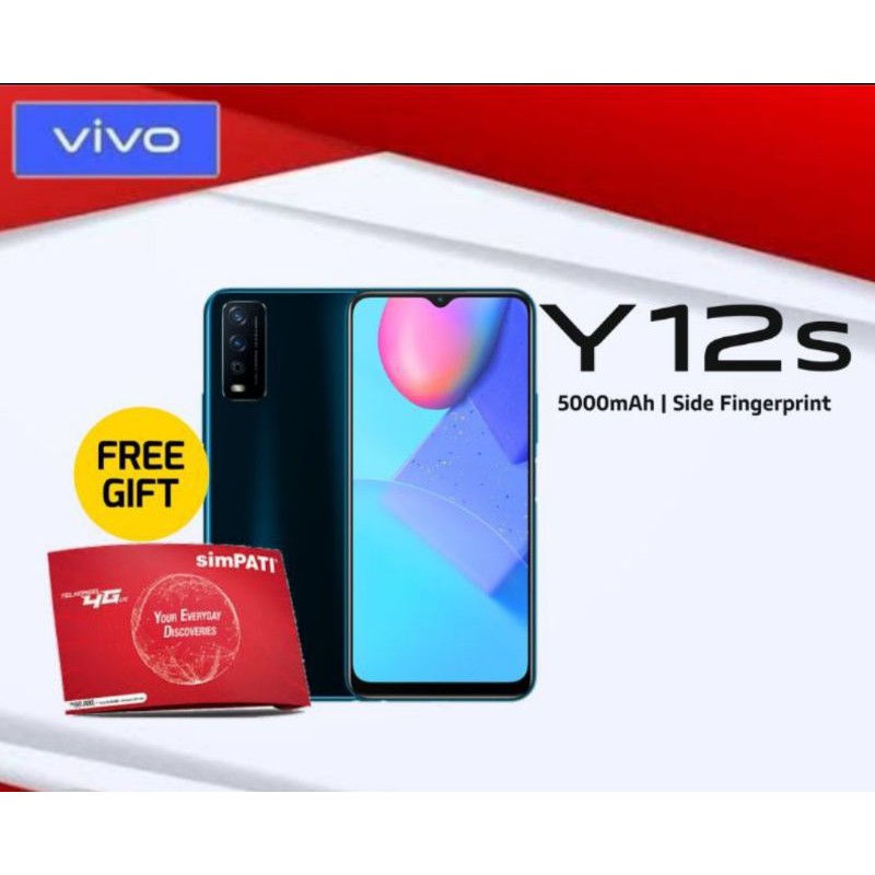 vivo Y12s ram 3 / 32 gb baterai 5000 mah garansi resmi 1 tahun