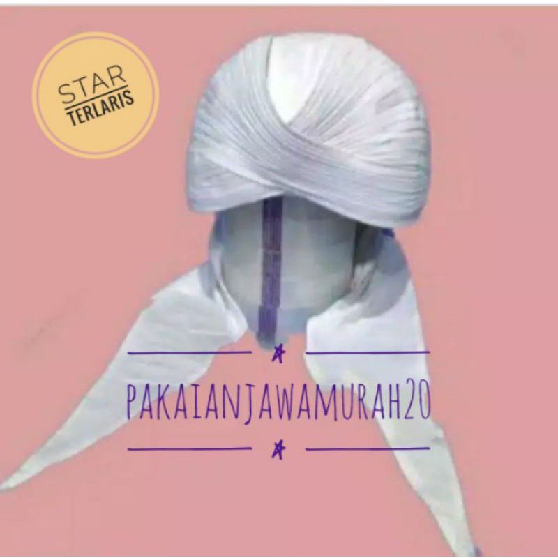 Blangkon Jogja Lipat Sliwir Putih Polos