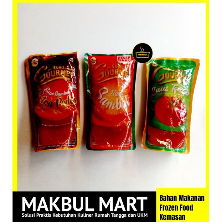 Euro Gourmet Saus Tomat, Sambal Biasa, Extra Pedas 1kg