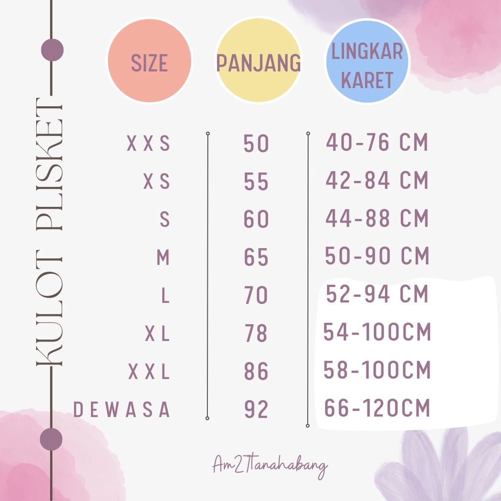 Celana Plisket PANJANG Anak 1-12 tahun - Pleated Long Pants - KULOT BUNGA KEMBANG