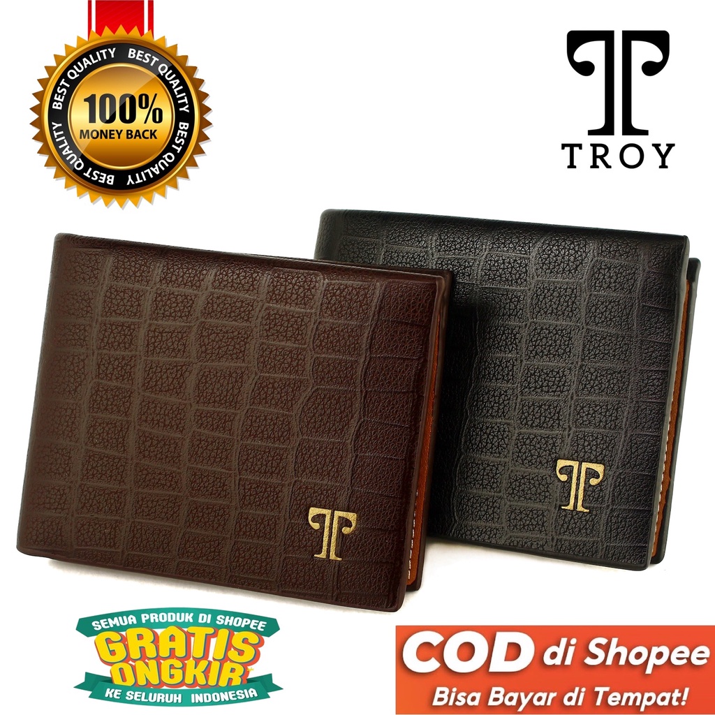 TOKOKOE - Dompet Pria Bahan Kulit Vegan Original - Troy - Croco Model