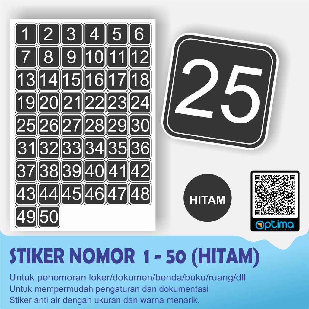 

STIKER NOMOR 1 - 50 (HITAM)