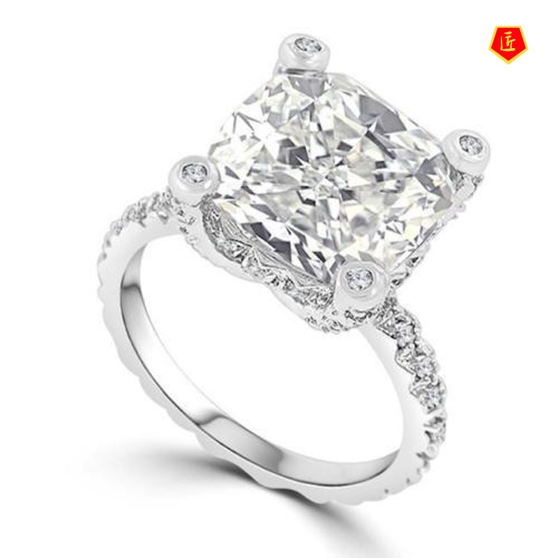 [Ready Stock]Creative Personality Square Diamond Ring