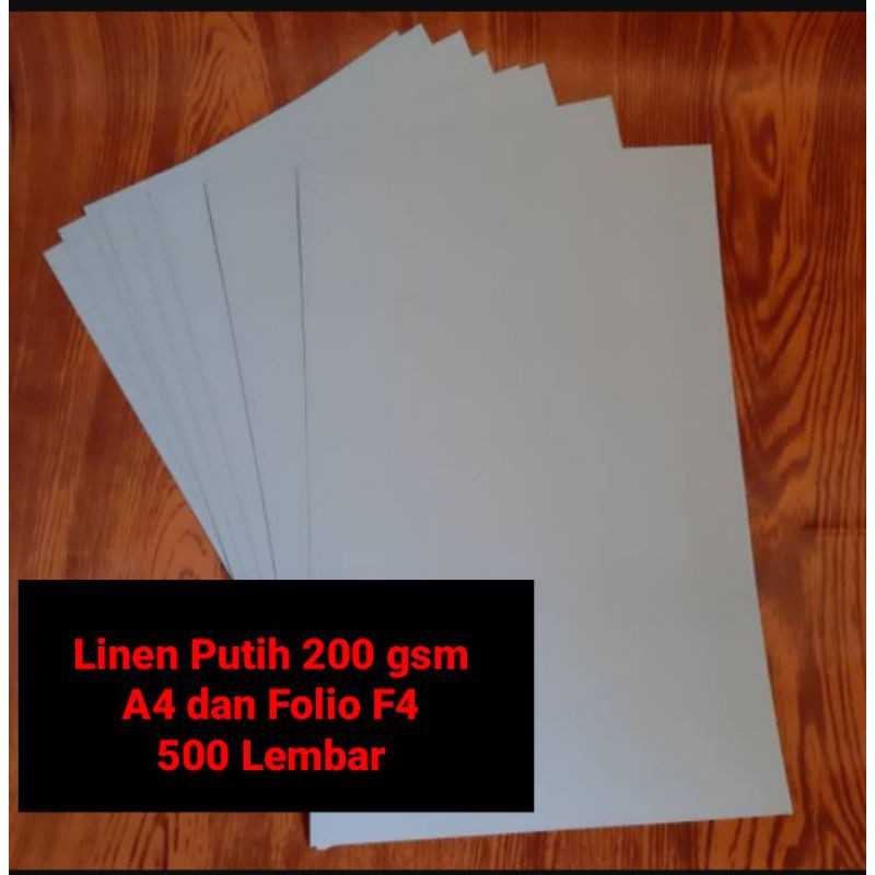 

Kertas Linen Putih A4 Folio 500 Lembar 200gsm