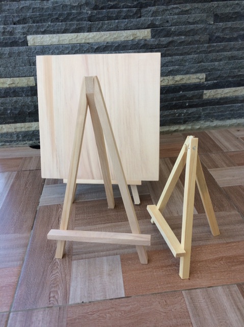 Standing Frame 35X20 Standing Pigura Tripod Kayu Pigura Frame Foto Sandaran Table Hp