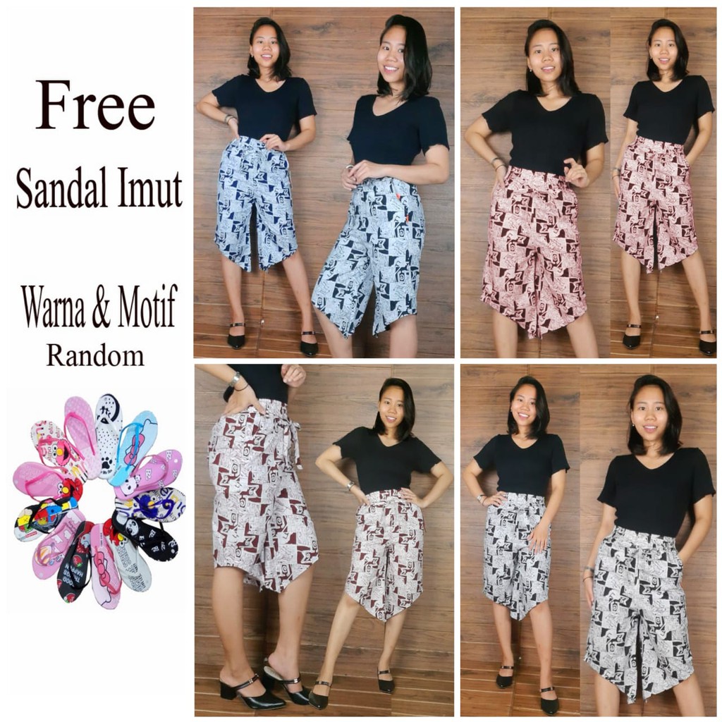 SB Collection PROMO Celana Kulot Verlyanda Runcing Wanita Free Sandal Lucu