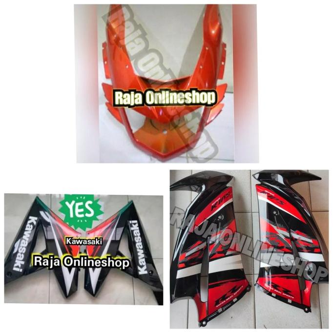 Fairing atas bawah batok lampu ninja rr new lis orange SE