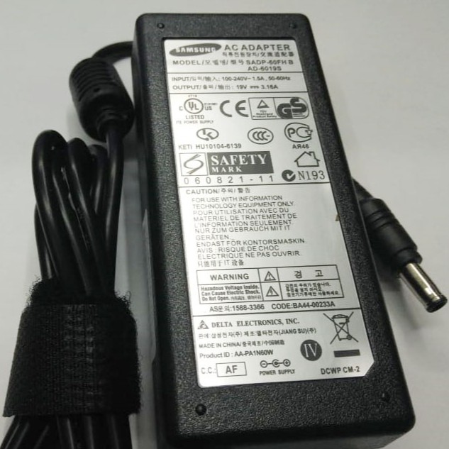 Adaptor charger Samsung NP270 NP275 NP300 NP355 Original 19v 3.16a OR1