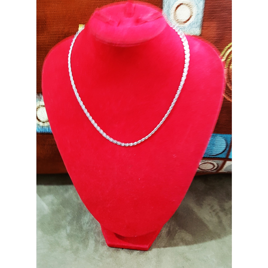 Kalung Besi Putih Asli Ambon, Model G gepeng ukuran 2 ml panjang 45cm