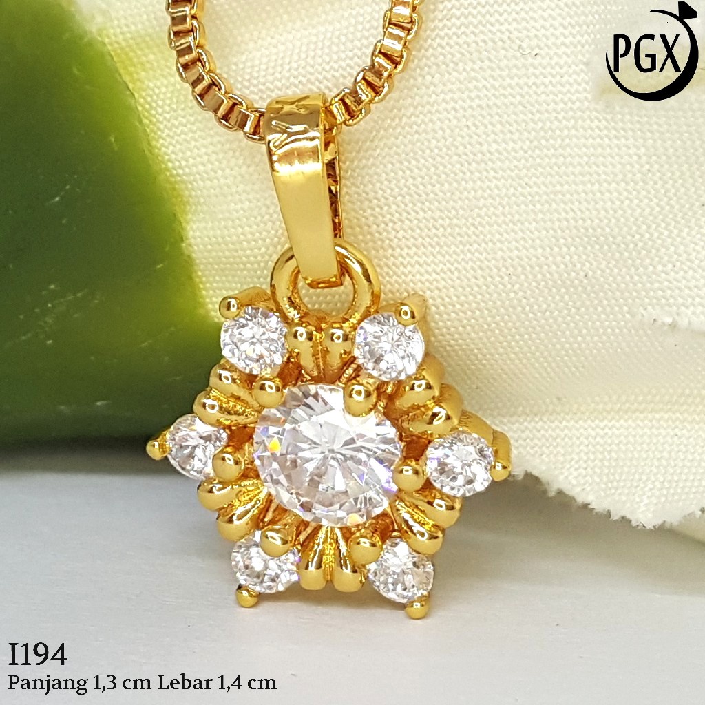 PGX Liontin Kalung Xuping Wanita Perhiasan Lapis Emas Aksesoris Fashion - I194