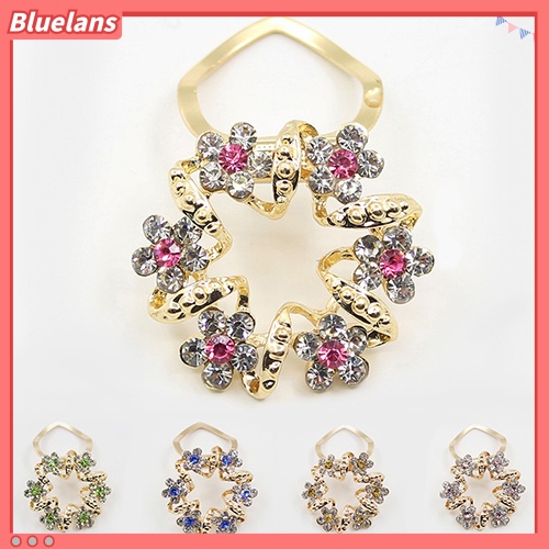 Bluelans Lady Girl Luxury Elegant Rhinestone Flower Garland Scarf Clip Brooch Pin Jewelry