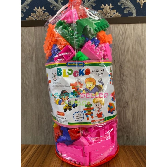 Mainan Edukasi Kreatif Anak Puzzle Block isi 270pcs Puzzle Blok Jumbo