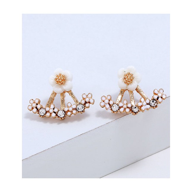 LRC Anting Tusuk Fashion Openwork Lotus Stud Earrings F5842X