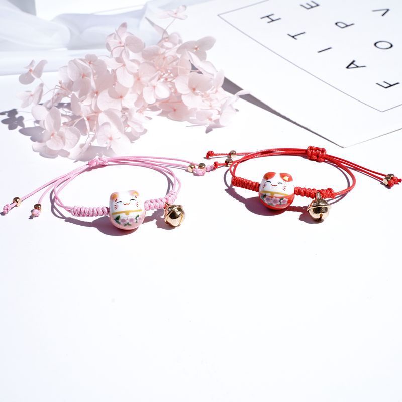 ACC Market88 gelang tangan lucky cat gelang tangan maneki neko lonceng waterproof gelang tali kucing hoki