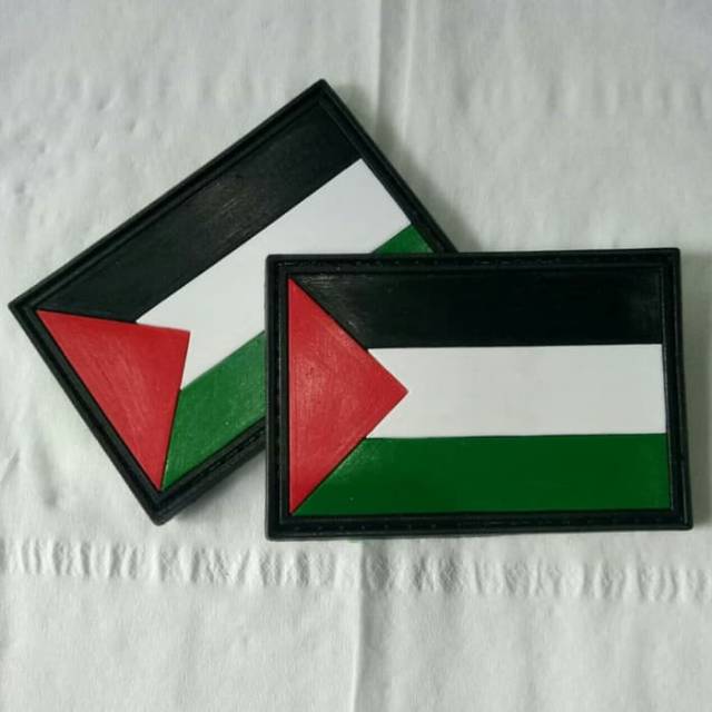 Patch rubber BENDERA PALESTINE/PALESTINA/tempelan karet emblem velcro