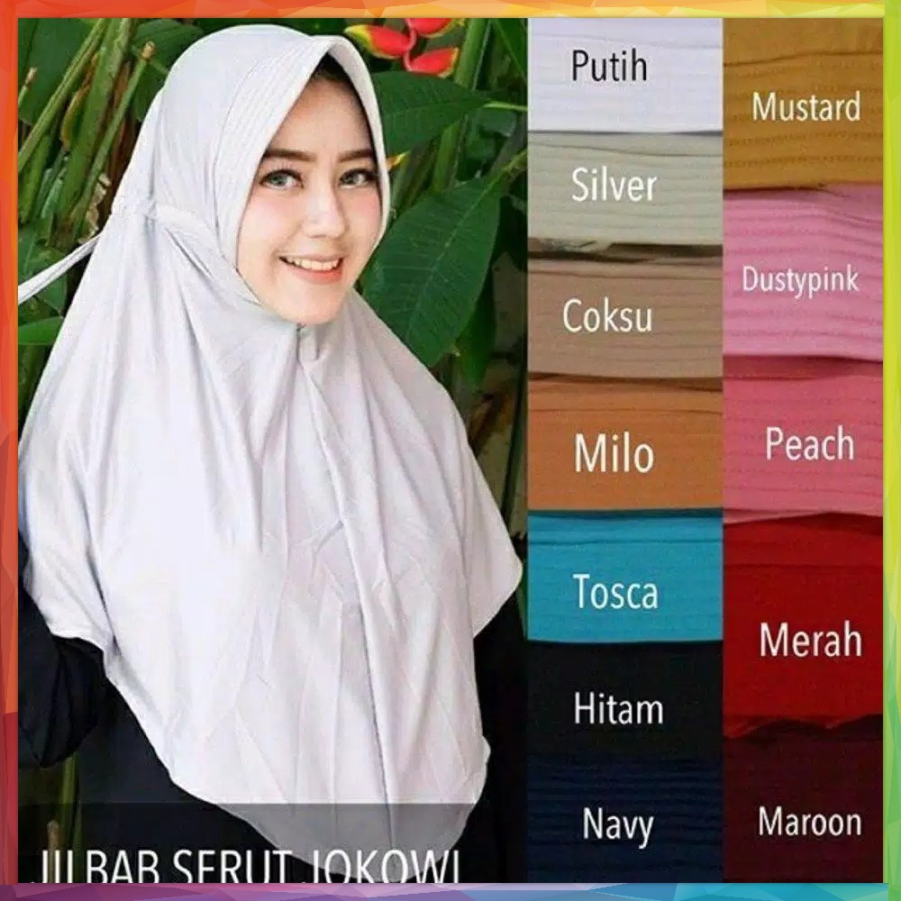 JILBAB INSTAN SERUT JOKOWI POLOS ADIBA Hijab instant khimar