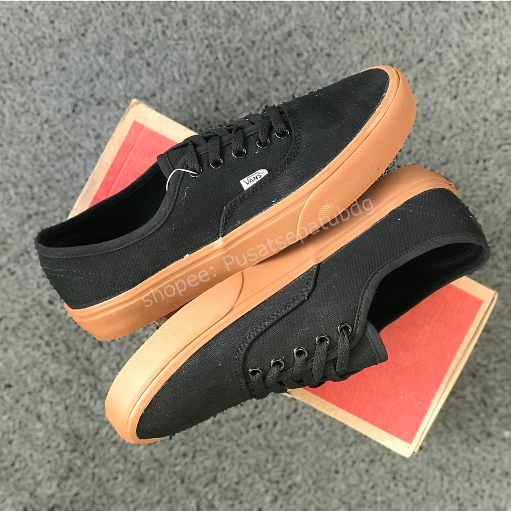 (BAYAR DITEMPAT) VANS AUTHENTIC GUM 4 WARNA BLACK NAVY MAROON GREY WAFFLE DT