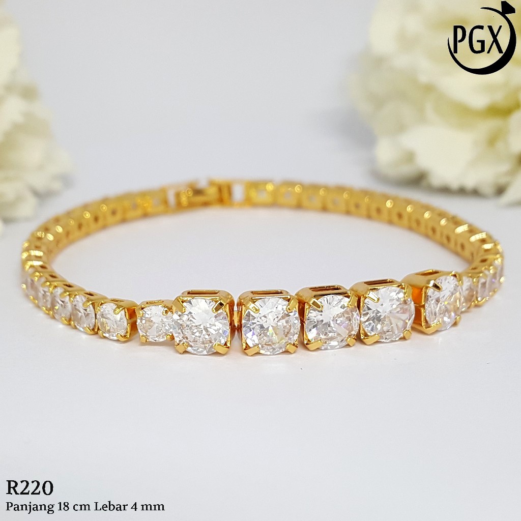 PGX Gelang Tangan Xuping Wanita Perhiasan Lapis Emas Aksesoris Fashion Premium - R254