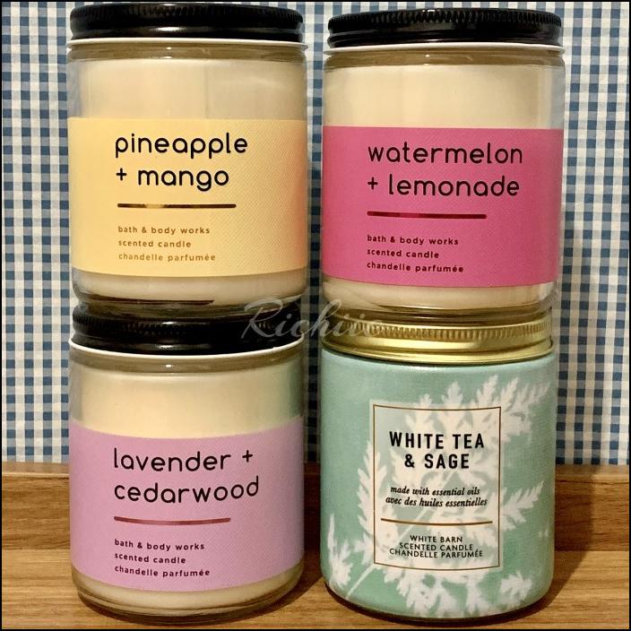 BATH AND BODY WORKS AROMATHERAPY 1-WICK SCENTED CANDLE BBW