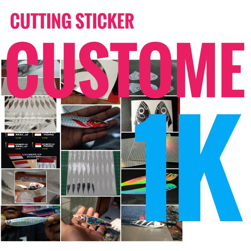 Stiker custom Cutting Sticker Custome Lure Popper Sticbait