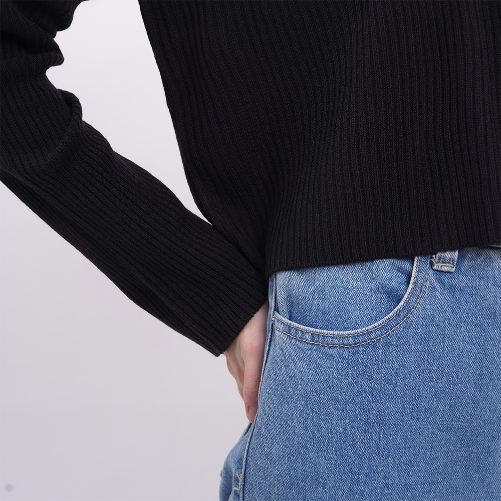 Aeris Polo Knit Crop Atasan Rajut