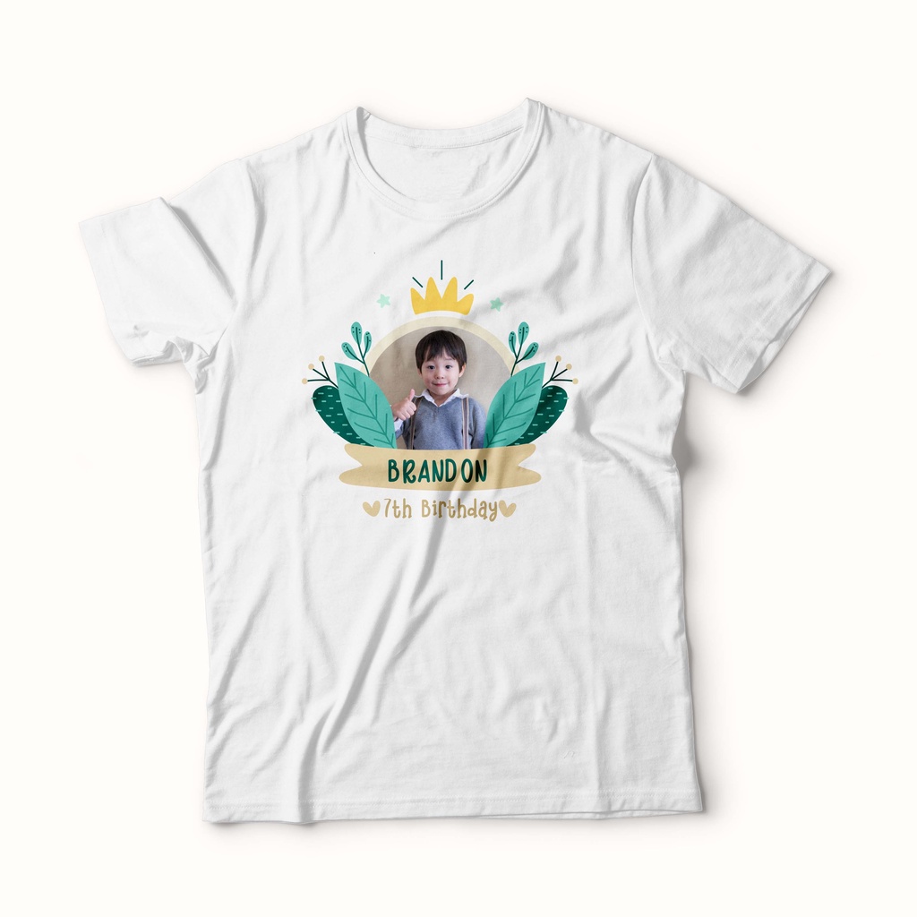 GRATIS FOTO DAN SABLON NAMA  KAOS ANAK CUSTOM FOTO, KAOS ANAK ULANG TAHUN, LAKI-LAKI DAN PEREMPUAN ANAK  0-12TH  ATASAN KATUN COMBED 30s By Ribbedkids