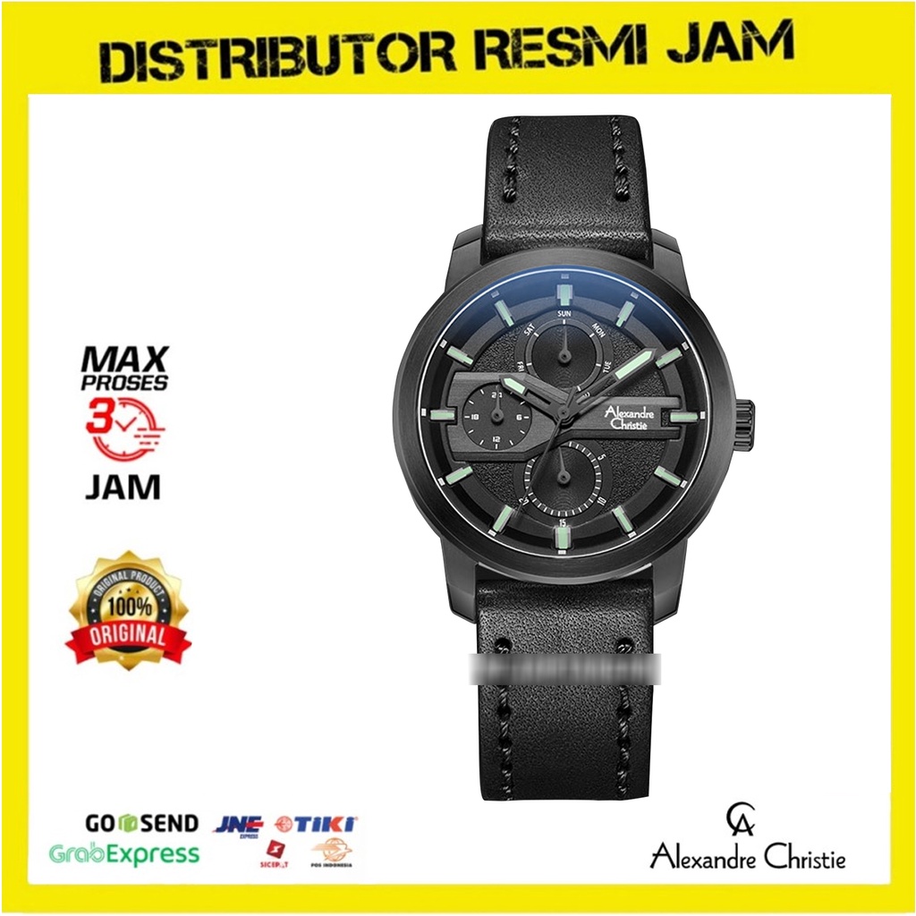 Jam Tangan Wanita Alexandre Christie AC6562BF AC 6562 BF AC6562 BF AC 6562BF Silver Black Dial Black