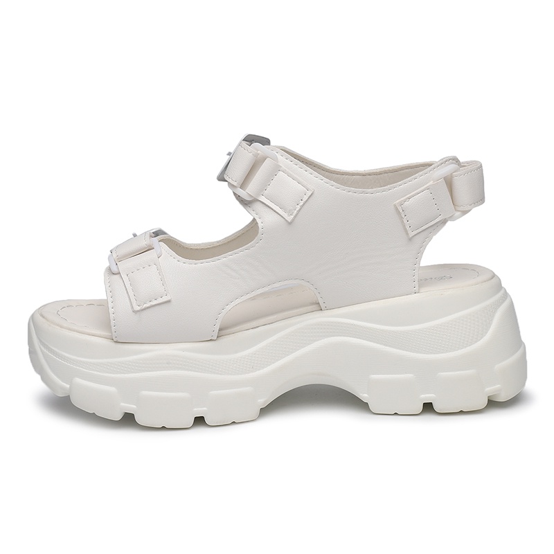 [GROSIR][COD] SEVEN_DAY SANDAL WEDGES WANITA KOREA IMPORT CASUAL SHOES PUTIH SVN-307