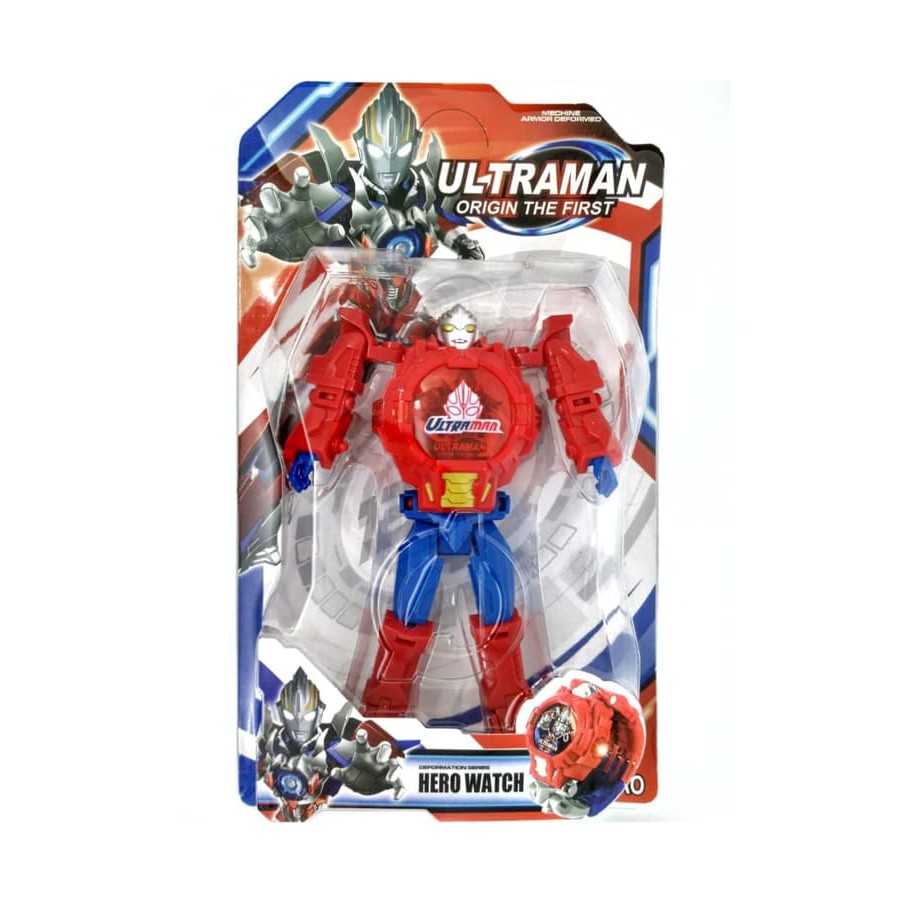 Jam Tangan Anak Robot Ultraman Ultramen Lampu Digital Dapat Berubah