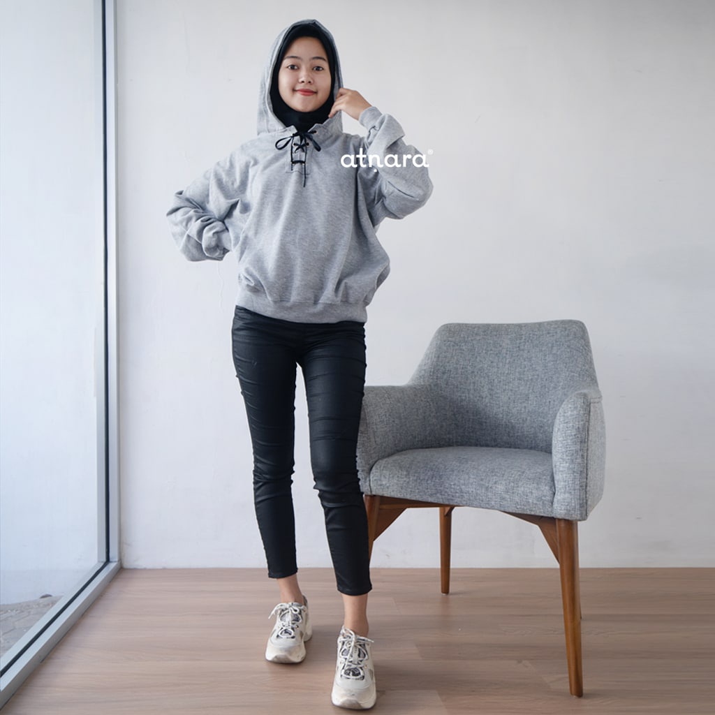 Nara Grosir - Cross Rope Hodie l Sweater Polos l Sweater Wanita Terbaru