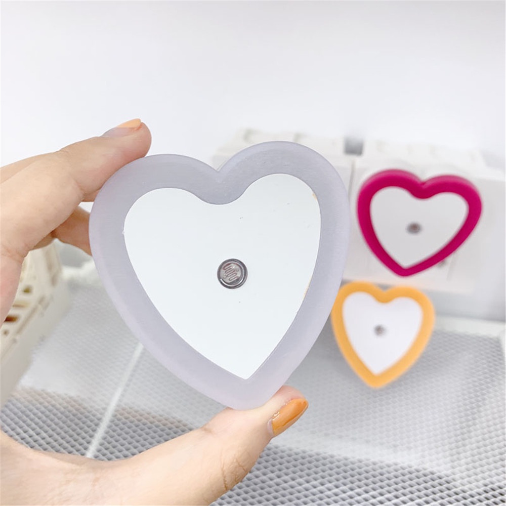 【COD Tangding】4 Colors American Wire Gauge LED Night Light Intelligent Light-controlled Heart-shaped Night Light