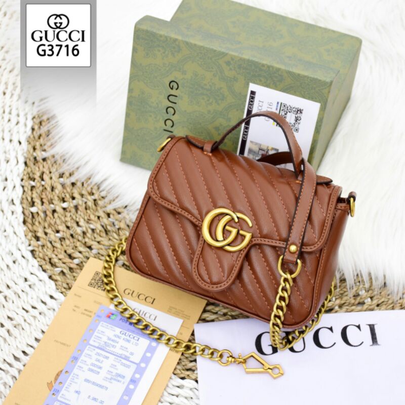 Tas Gucci Marmont Mini Platinum Like Ori