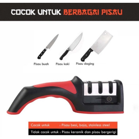 Pengasah Pisau Gunting 3 in 1 Asahan Pisau Stainless Steel