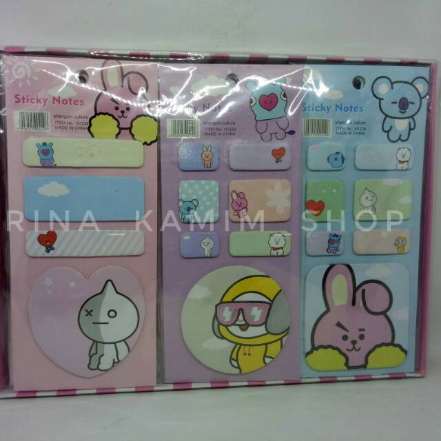 

Sticky note fancy karakter BT 21 NGABISIN STOK