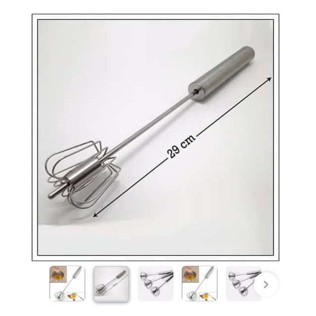 Kocokan Telur Automatis 29CM / 11.5inch Stainless Steel Whisk