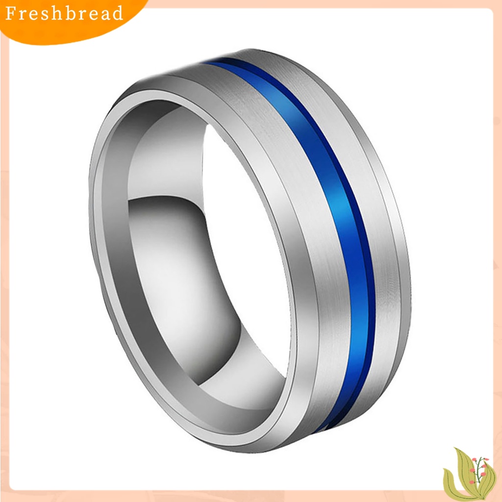 [TERLARIS]8MM Fashion Unisex Dual Color Thin Line-Inside Brushed Band Finger Ring Jewelry