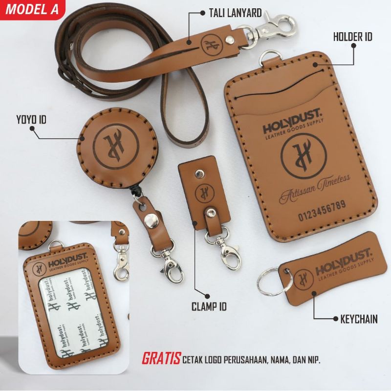 

ID CARD asli kulit.name tag holder bisa ukir nama dan logo prusahaan